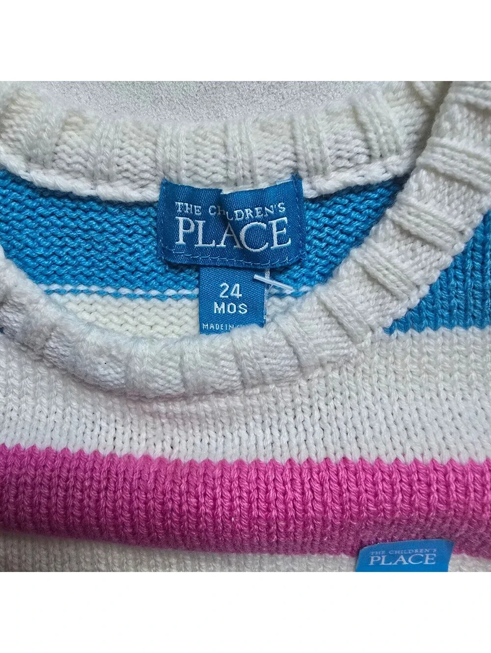 The Children's Place Baby Sweater 24 Months Multi Color Striped Knit